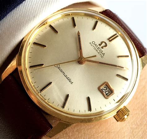 omega gold watch|omega 18k solid gold watches.